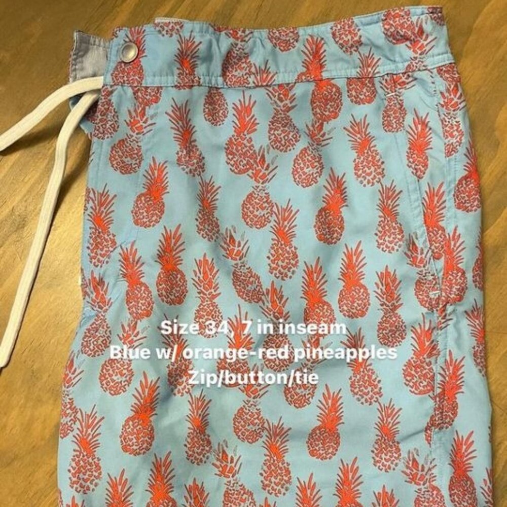 Men's Bonobos Bathing Suit - Blue w/ Pineapples